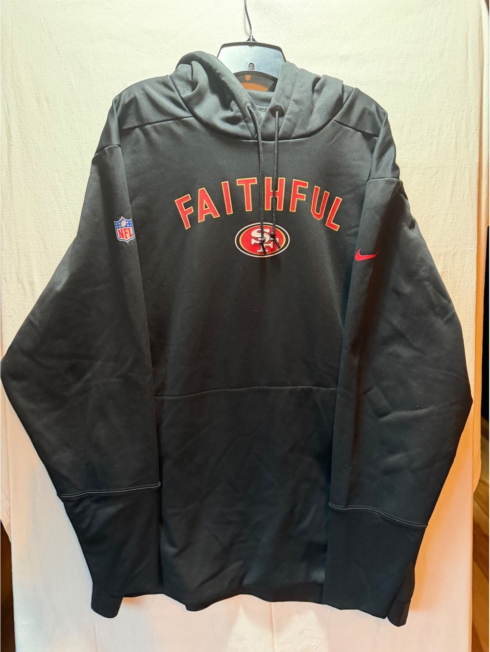 Nike NFL San Francisco 49ers Faithful Hoodie 3XL Dri-Fit Black Pullover Sweatsh